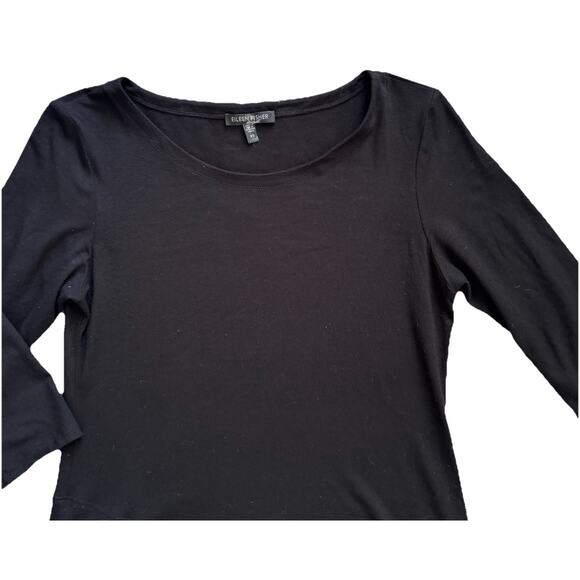 Eileen Fisher Womens Black Rayon Lycra Seamed Dress Sz XS Neutral Office - Picture 3 of 6